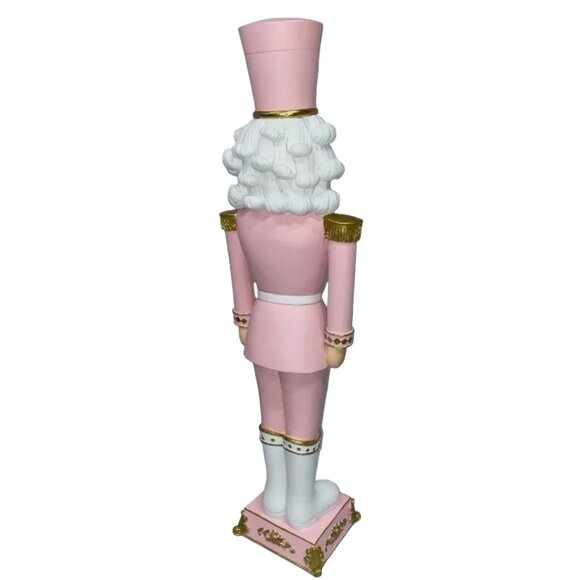 Christmas Pink Pastel 27" Colonel NUTCRACKER Icing Gold Elegant Soldier Large - Picture 8 of 9